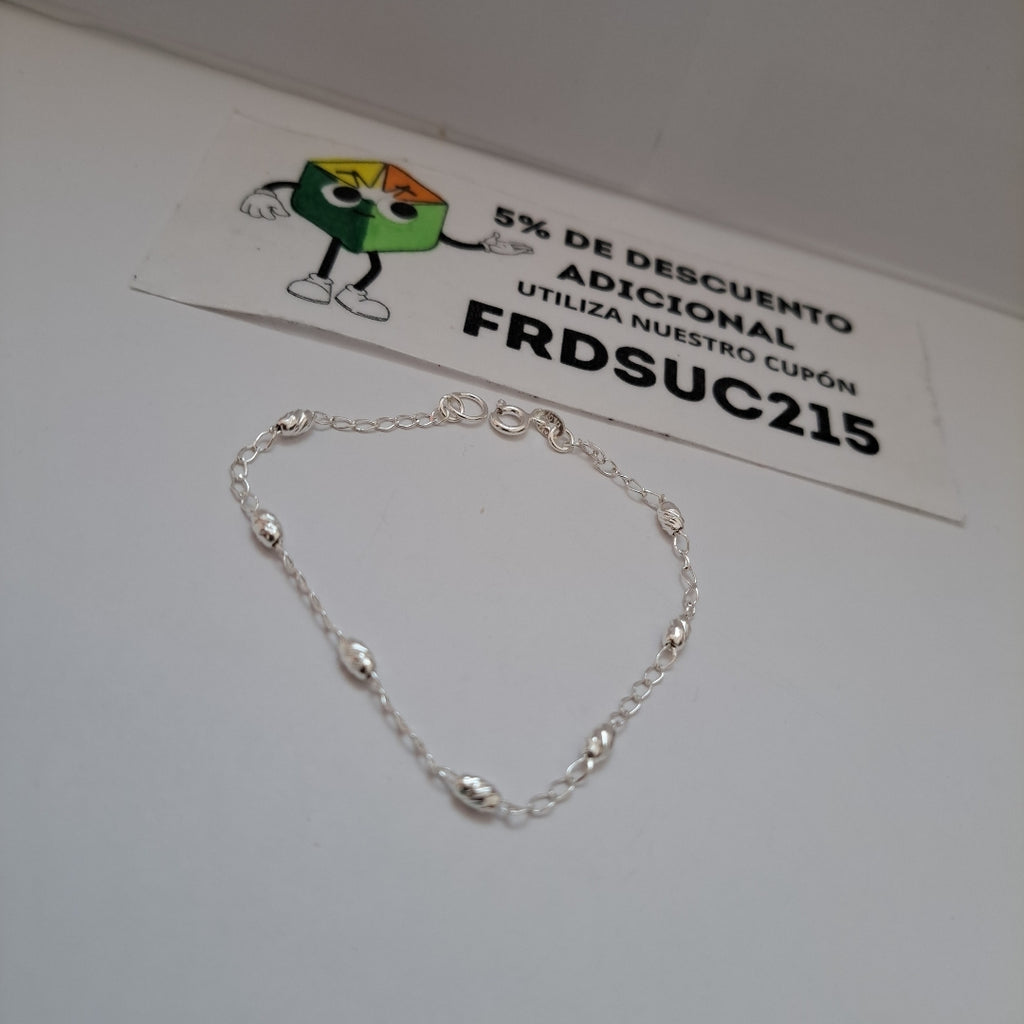 PULSERA TEJIDO TEJIDO ESPECIAL PLATA .925 18 CM 1.6 GR (NUEVO)