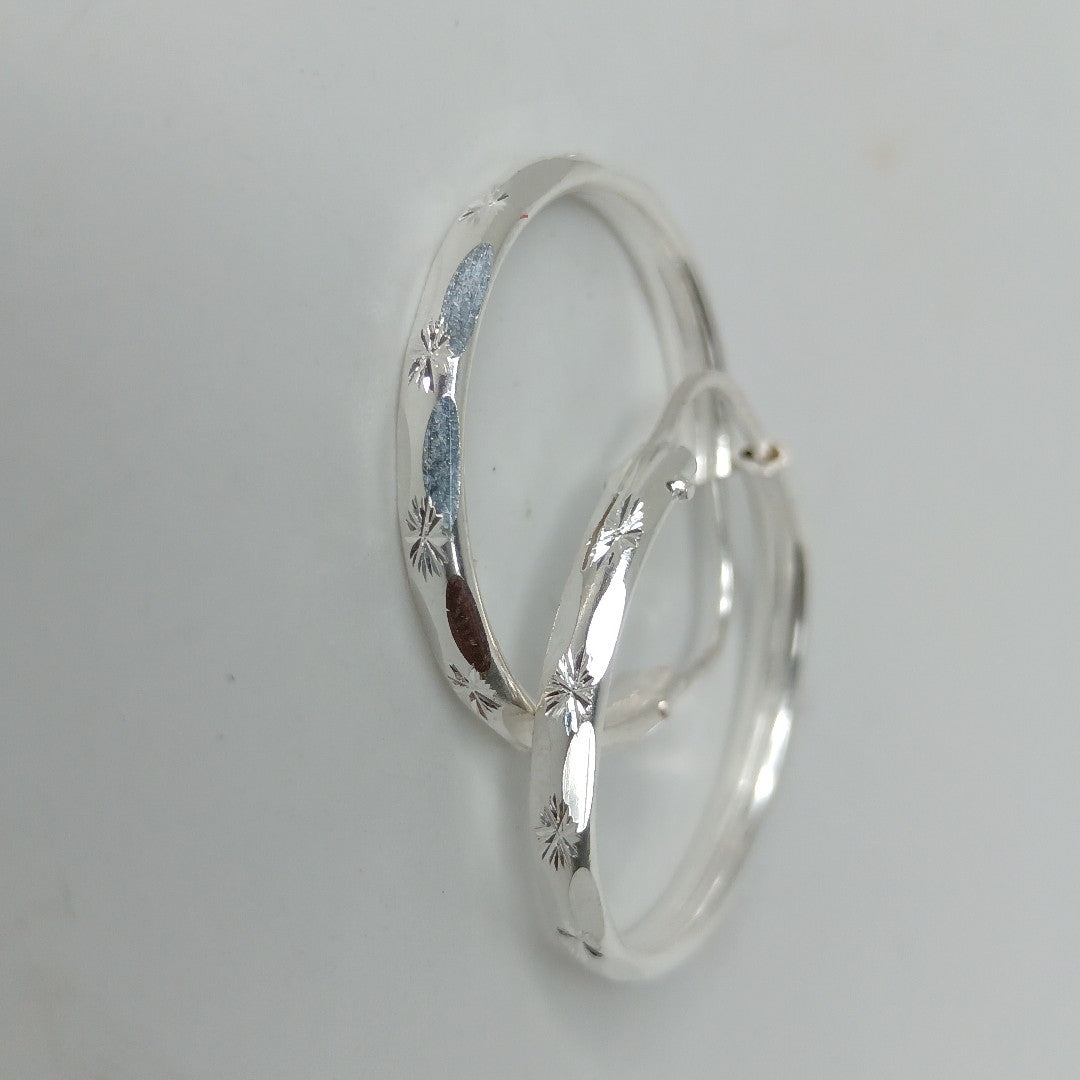 PAR ARRACADAS FACETADA PLATA .925 2.1 GR (NUEVO)
