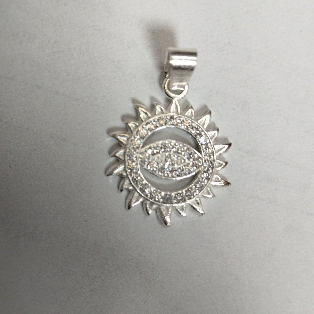 DIJE OJO MAGICO CON CIRCONIAS PLATA .925 2 GR (NUEVO)