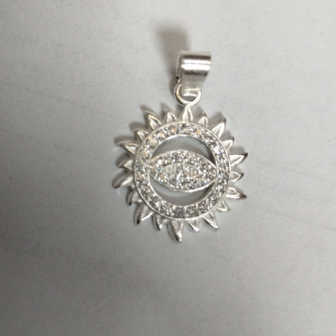 DIJE OJO MAGICO CON CIRCONIAS PLATA .925 2 GR (NUEVO)