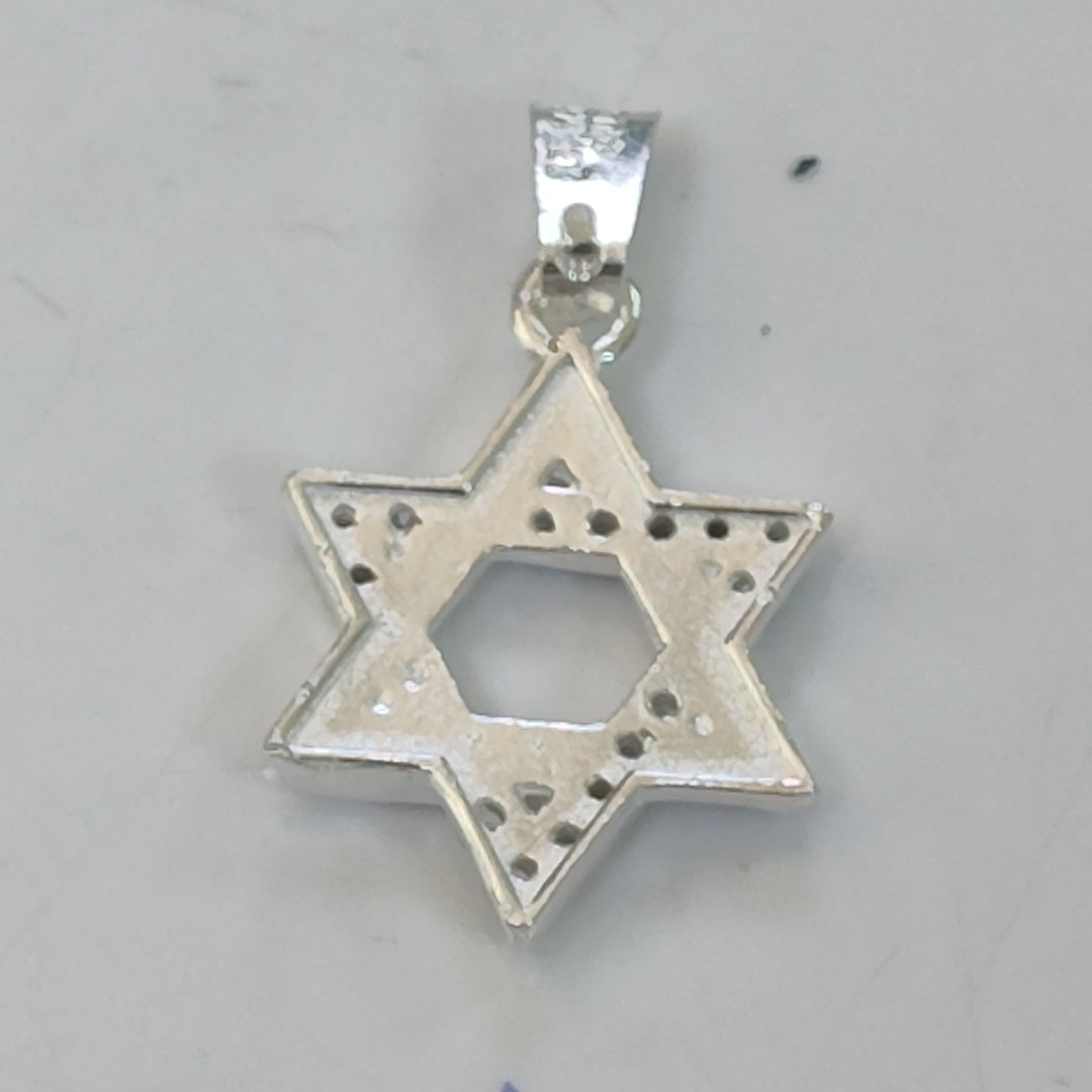 DIJE ESTRELLA DE DAVID C/CIRCONIAS PLATA .925 2.6 GR (NUEVO)