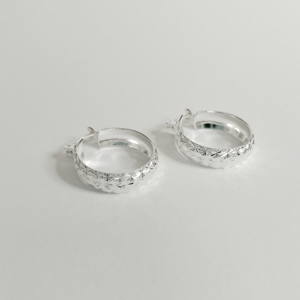 PAR ARRACADAS FACETADAS PLATA .925 3.4 GR (NUEVO)