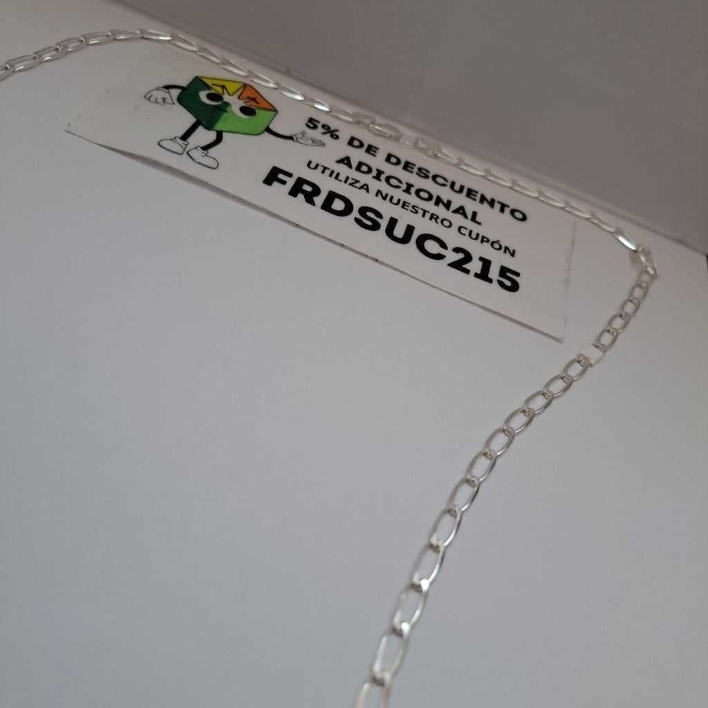 CADENA TEJIDO ESLABONES PLATA .925 60 CM 10.7 GR (NUEVO)