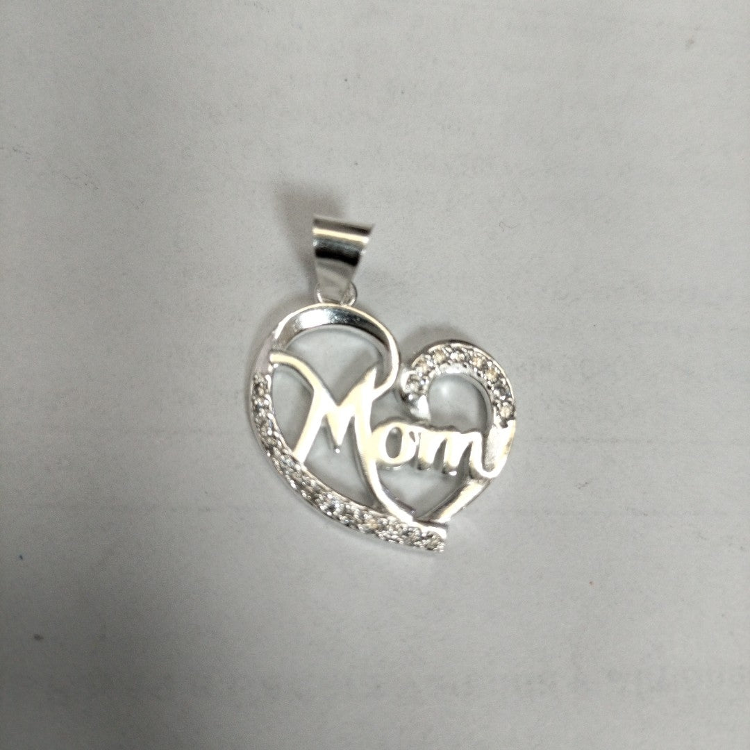 DIJE CORAZON C/CIRCONIAS PLATA .925 3.1 GR (NUEVO)