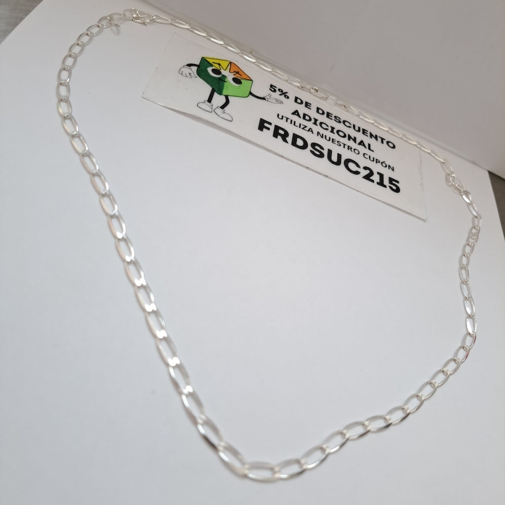 CADENA TEJIDO ESLABONES PLATA .925 60 CM 10.9 GR (NUEVO)