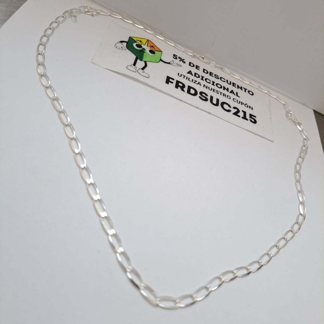 CADENA TEJIDO ESLABONES PLATA .925 60 CM 10.9 GR (NUEVO)