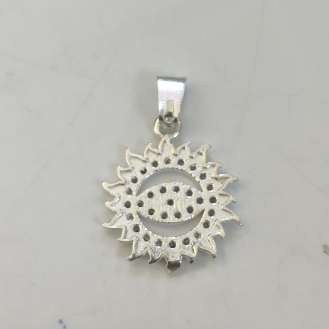 DIJE OJO MAGICO CON CIRCONIAS PLATA .925 2 GR (NUEVO)