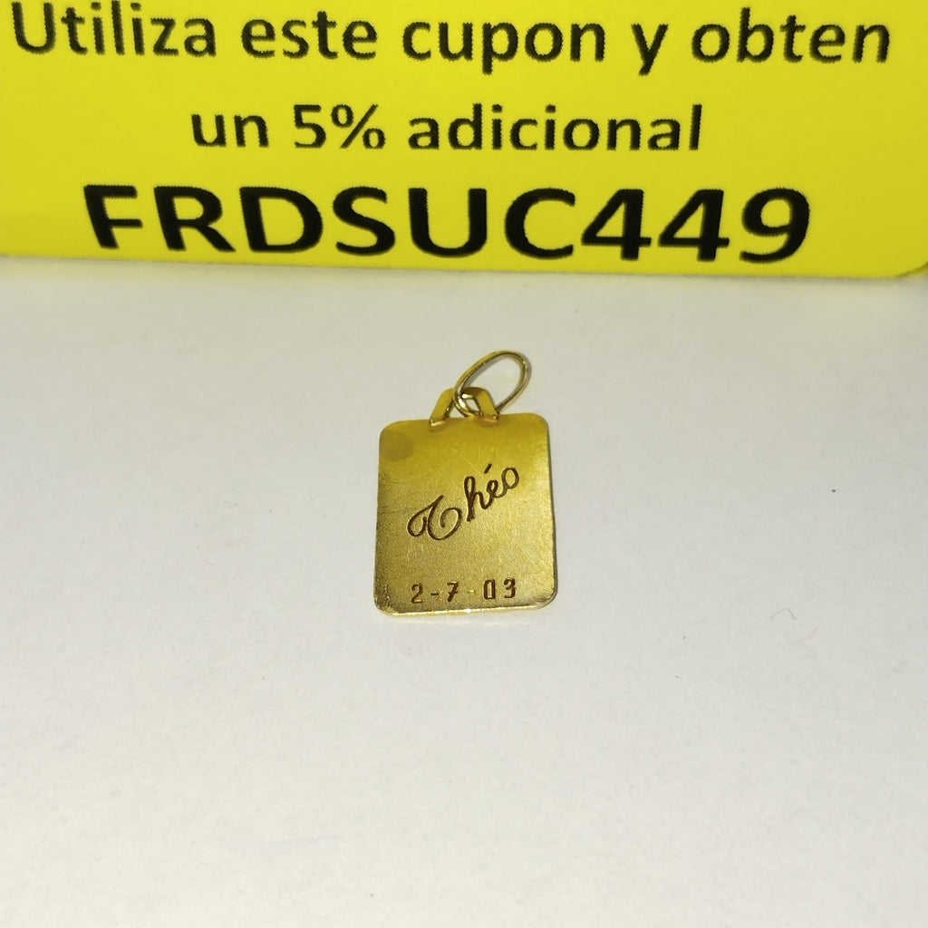 DIJE, MEDALLA RELIGIOSA ORO 18 K 1.5 GRMS (SEMINUEVO)