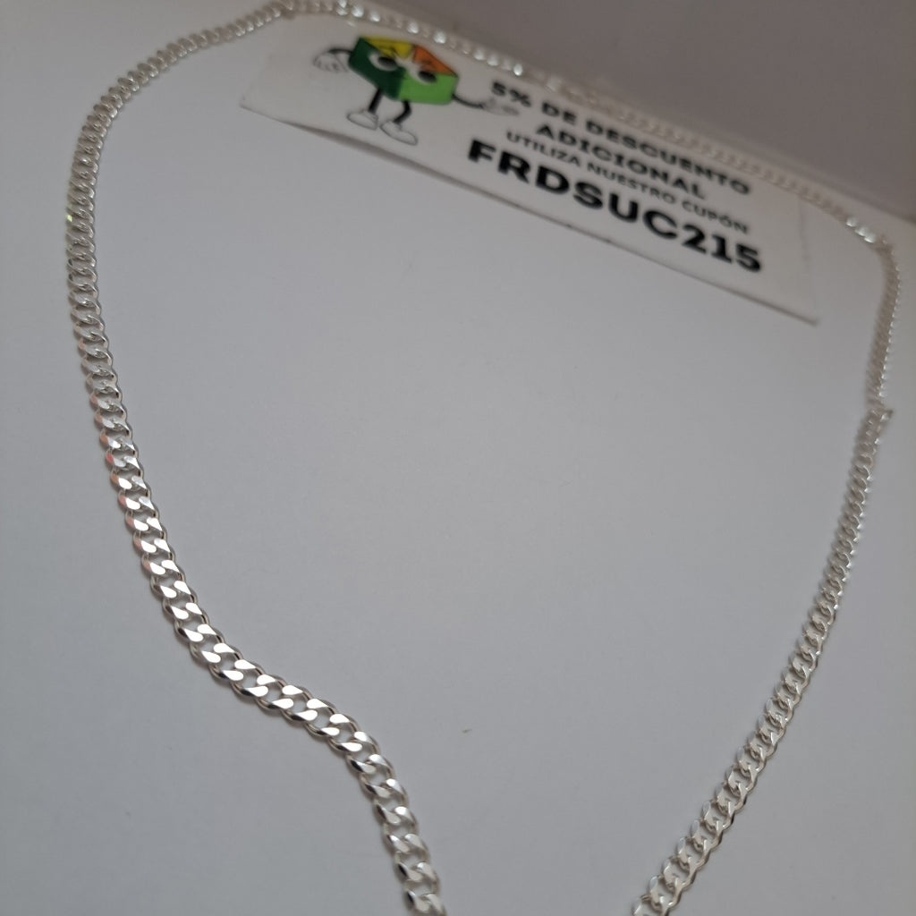 CADENA TEJIDO BARBADO PLATA .925 60 CM 13.7 GR (NUEVO)