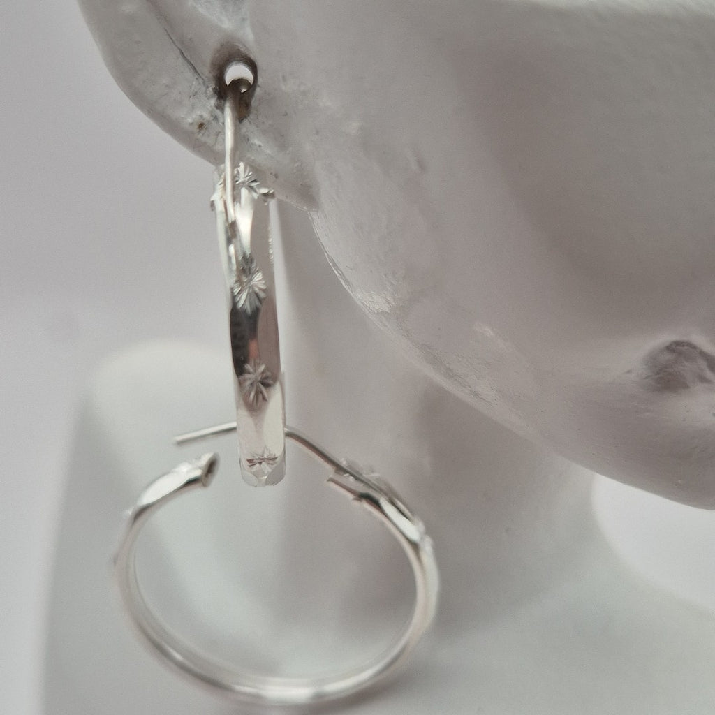 PAR ARRACADAS FACETADA PLATA .925 2.1 GR (NUEVO)