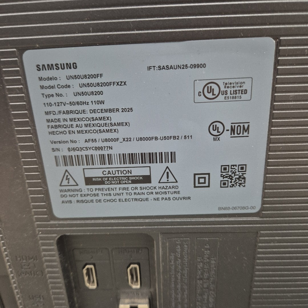 PANTALLA SAMSUNG UN50U8200FF (2025) 50" LED 4K (SEMINUEVO)