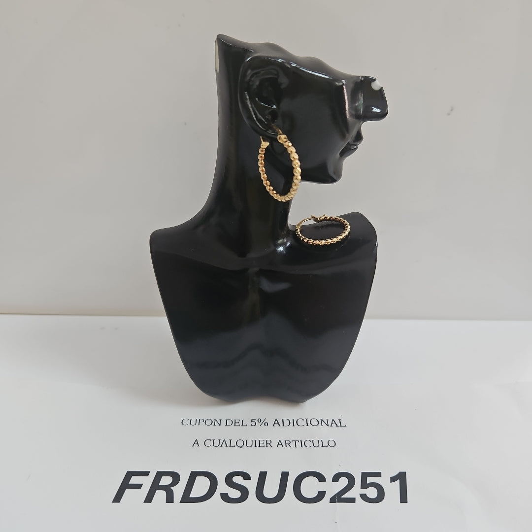ARRACADAS PAR ORO 14 K 1.8 GRMS (SEMINUEVO)