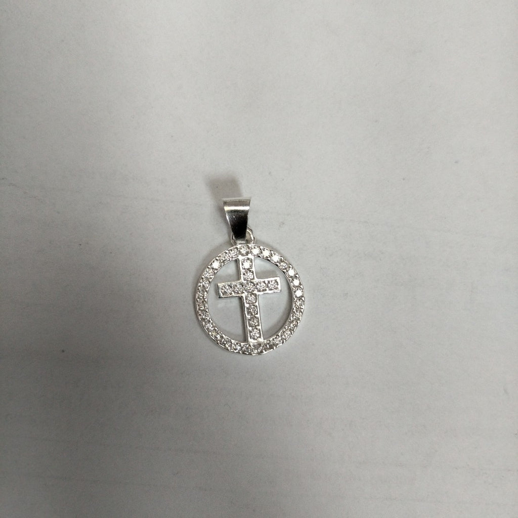 DIJE CRUZ C/CIRCONIAS PLATA .925 2.5 GR (NUEVO)