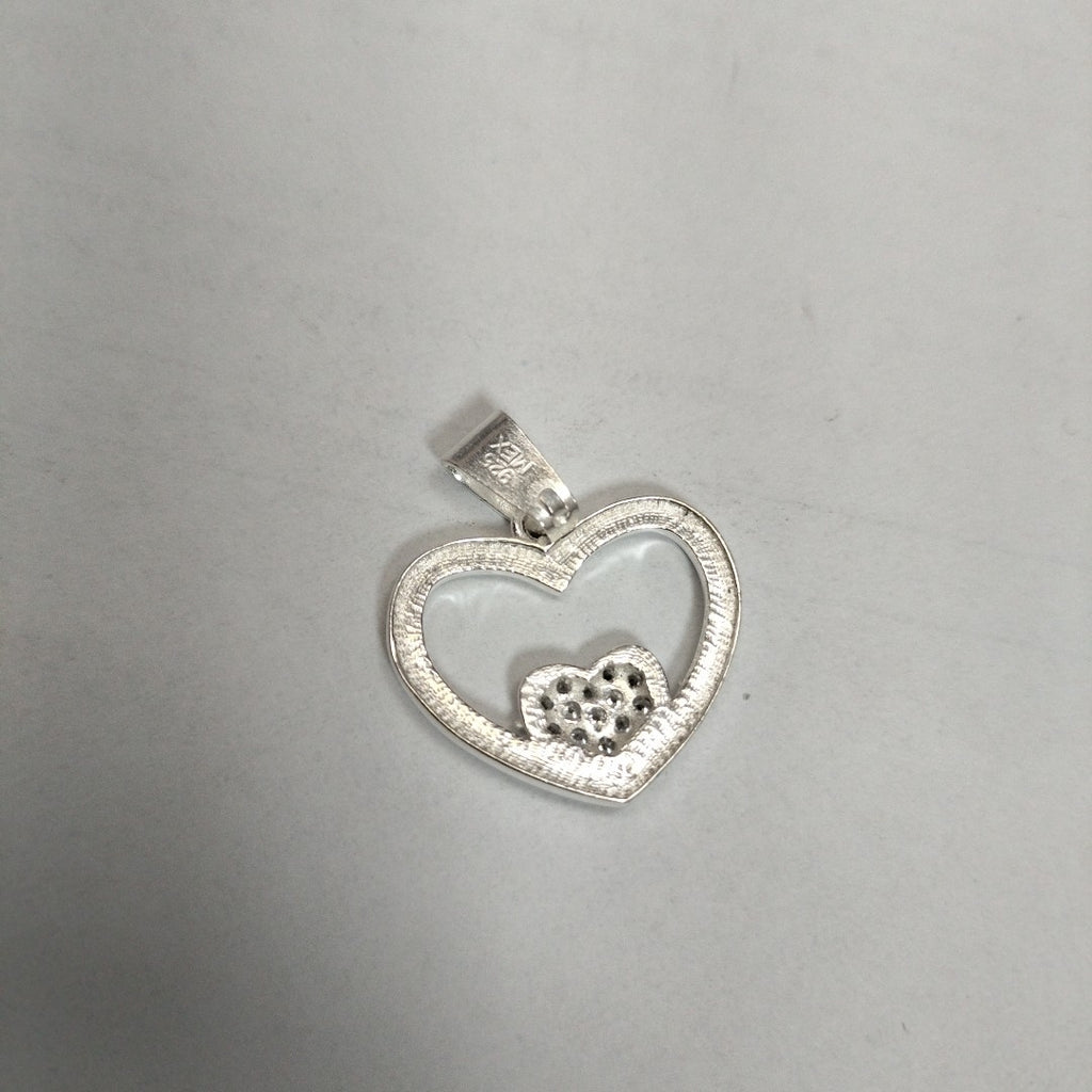 DIJE CORAZON C/CIRCONIAS PLATA .925 2.5 GR (NUEVO)