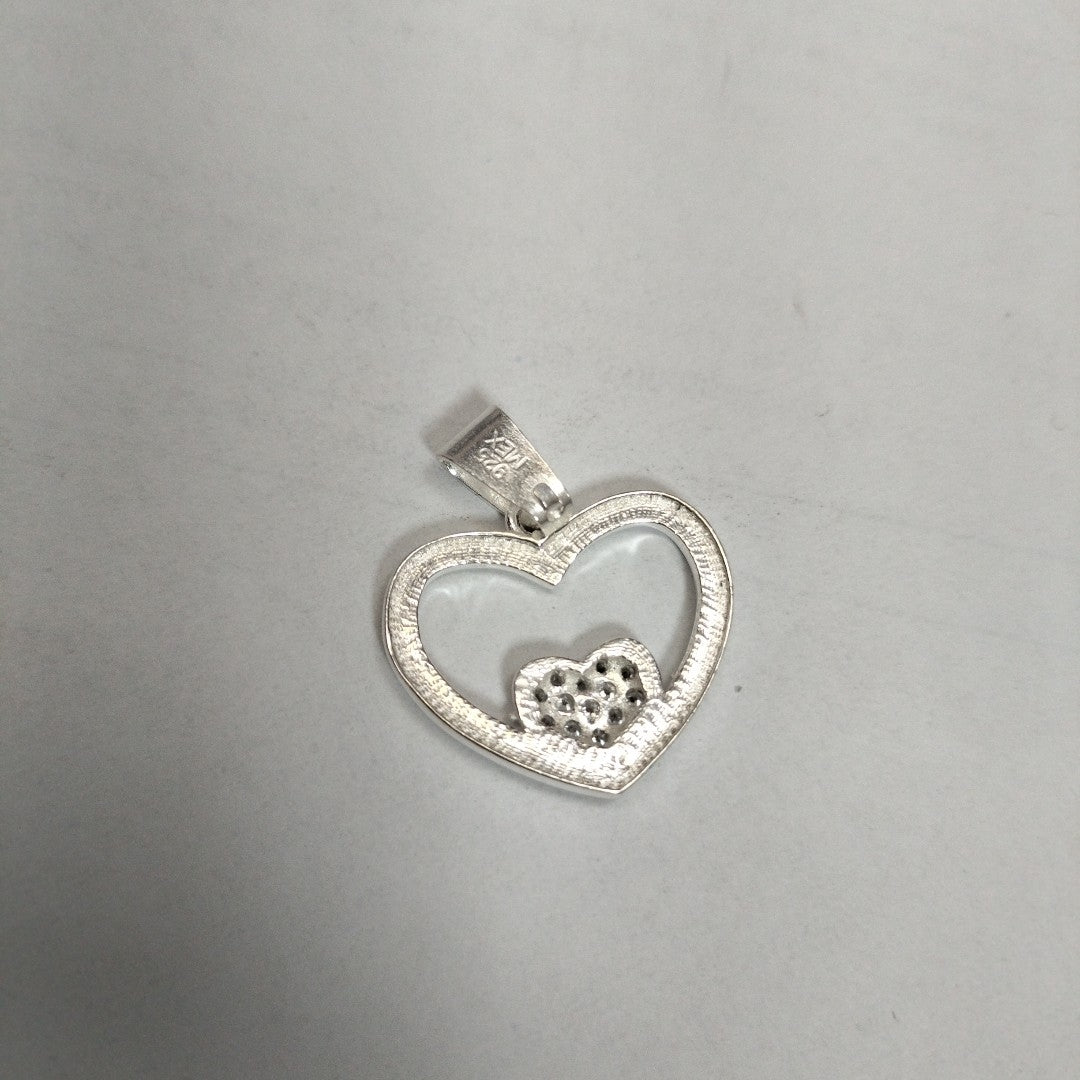 DIJE CORAZON C/CIRCONIAS PLATA .925 2.5 GR (NUEVO)
