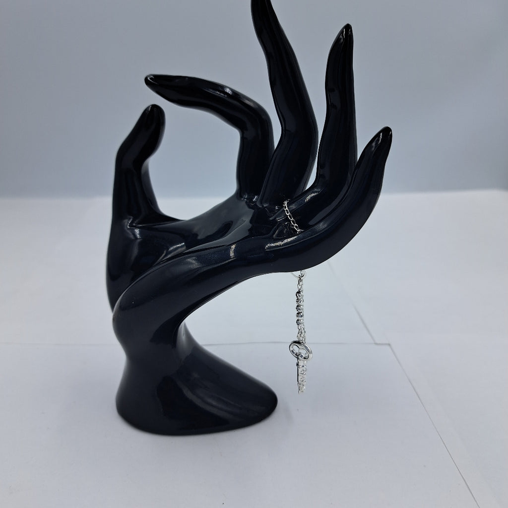 PULSERA TEJIDO LLAVE PLATA .925 18 CM 2.3 GR (NUEVO)