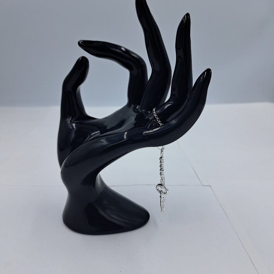 PULSERA TEJIDO LLAVE PLATA .925 18 CM 2.3 GR (NUEVO)