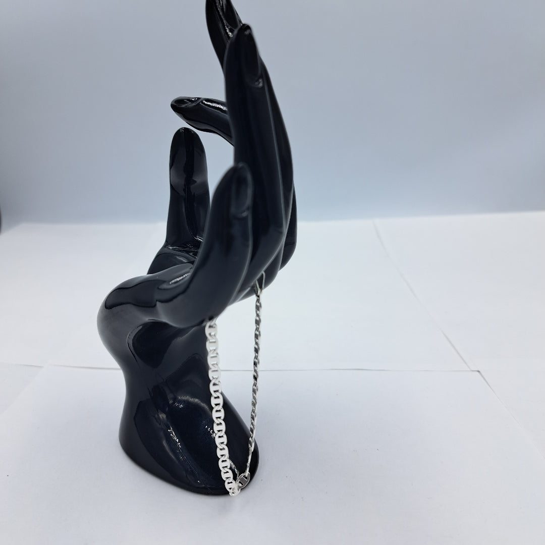 PULSERA TEJIDO GUCHI PLATA .925 18 CM 3.3 GR (NUEVO)