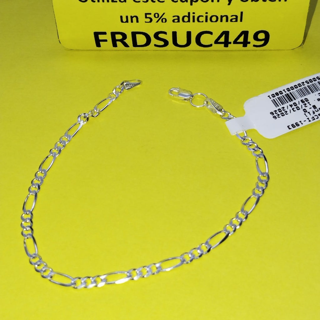 PULSERA TEJIDO 3X1 PLATA .925 18 CM 2.9 GR (NUEVO)