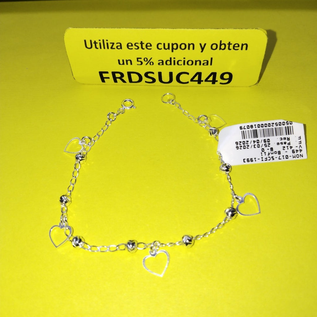 PULSERA TEJIDO ESPECIAL PLATA .925 18 CM 2.7 GR (NUEVO)