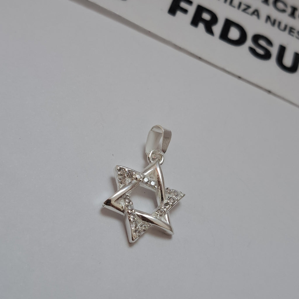 DIJE ESTRELLA DE DAVID C/CIRCONIAS PLATA .925 2.7 GR (NUEVO)