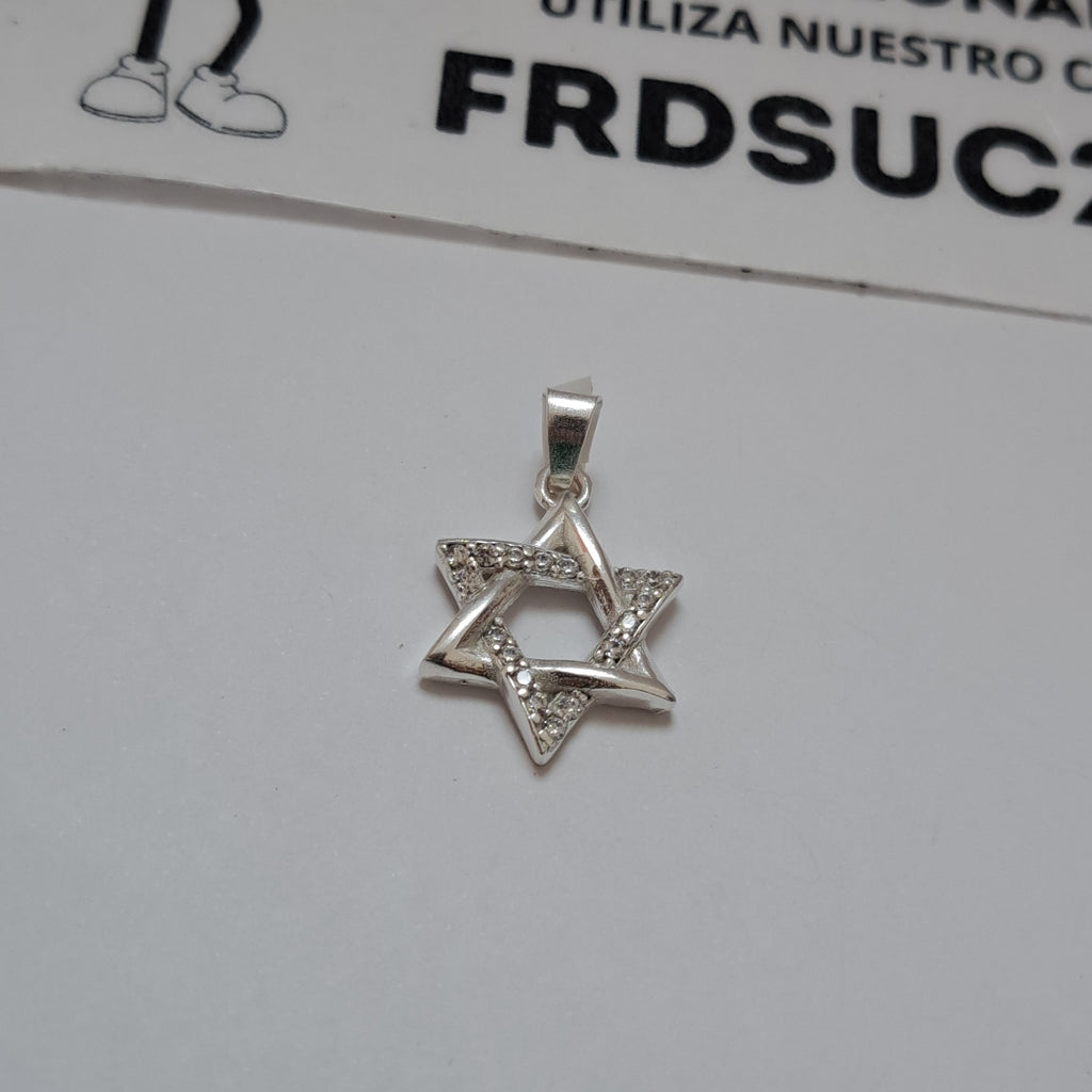 DIJE ESTRELLA DE DAVID C/CIRCONIAS PLATA .925 2.7 GR (NUEVO)
