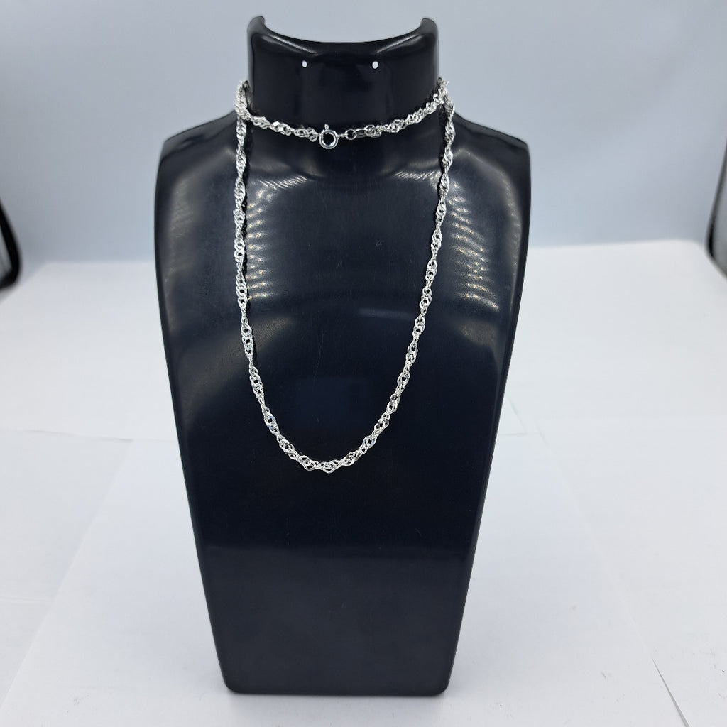 CADENA TEJIDO MEDIO TORZAL PLATA .925 55 CM 6.4 GR (NUEVO)