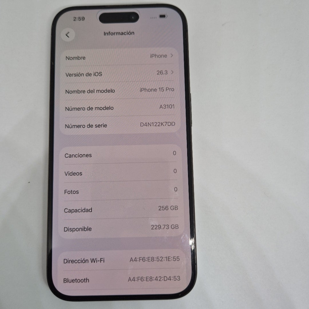 CELULAR APPLE IPHONE 15 PRO A3101 256 GB 8 GB RAM (SEMINUEVO)