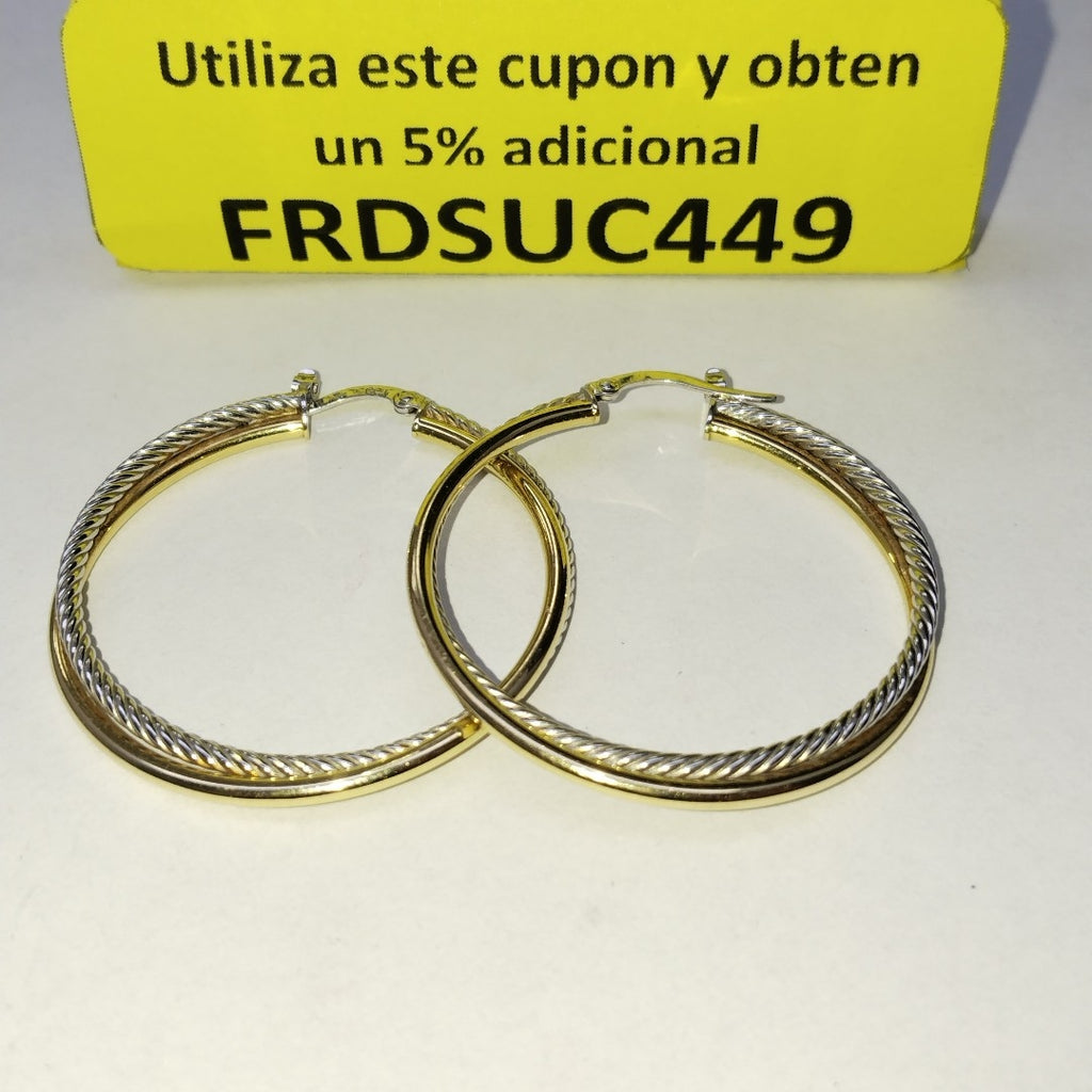 ARRACADAS PAR ORO,ORO BLANCO 14 K 3,90 GRMS (SEMINUEVO)