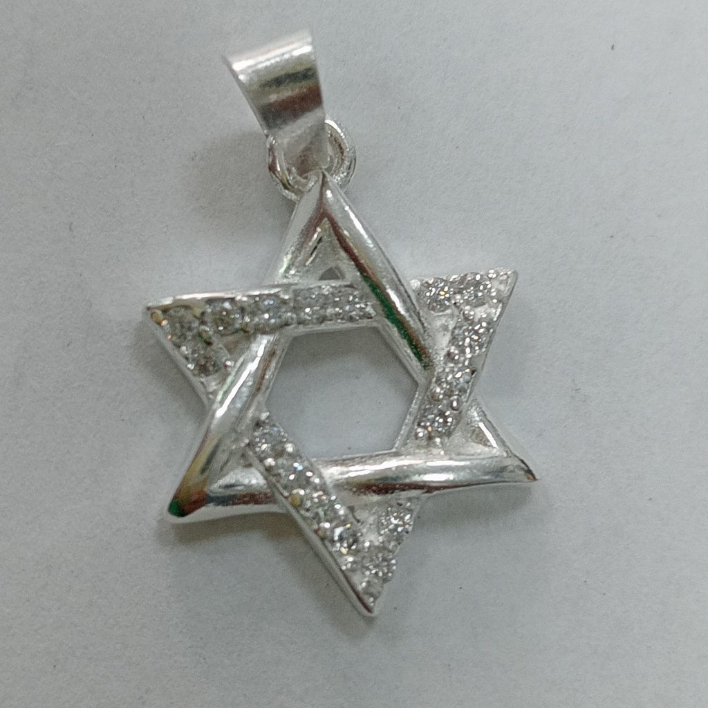 DIJE ESTRELLA DE DAVID C/CIRCONIAS PLATA .925 2.6 GR (NUEVO)