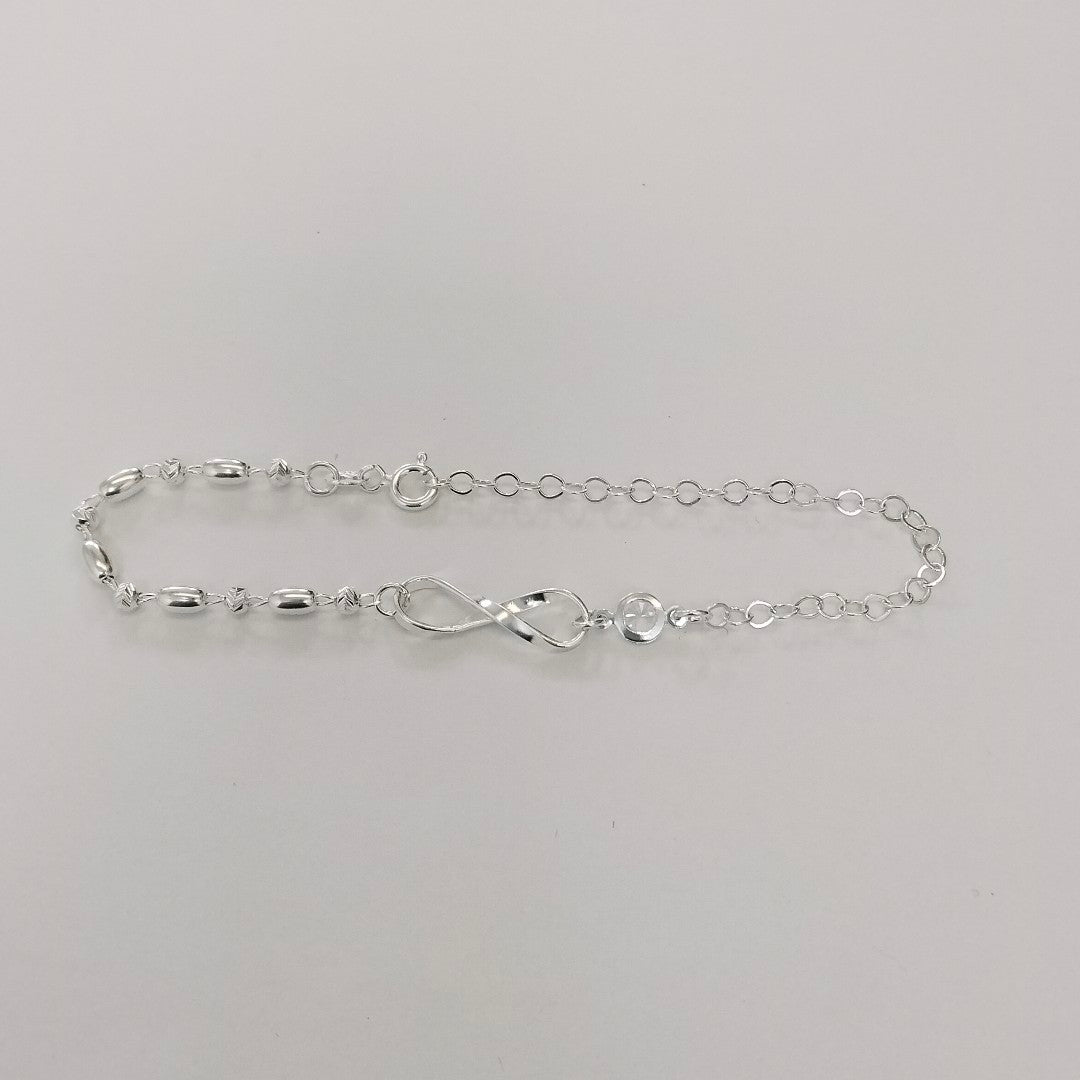 PULSERA TEJIDO ESPECIAL PLATA .925 18 CM 2.6 GR (NUEVO)