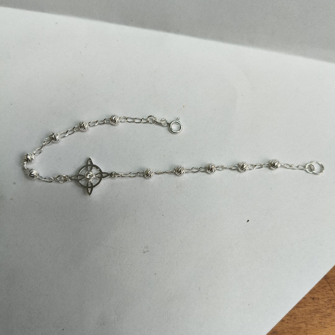 PULSERA TEJIDO ESPECIAL PLATA .925 18 CM 2.8 GR (NUEVO)