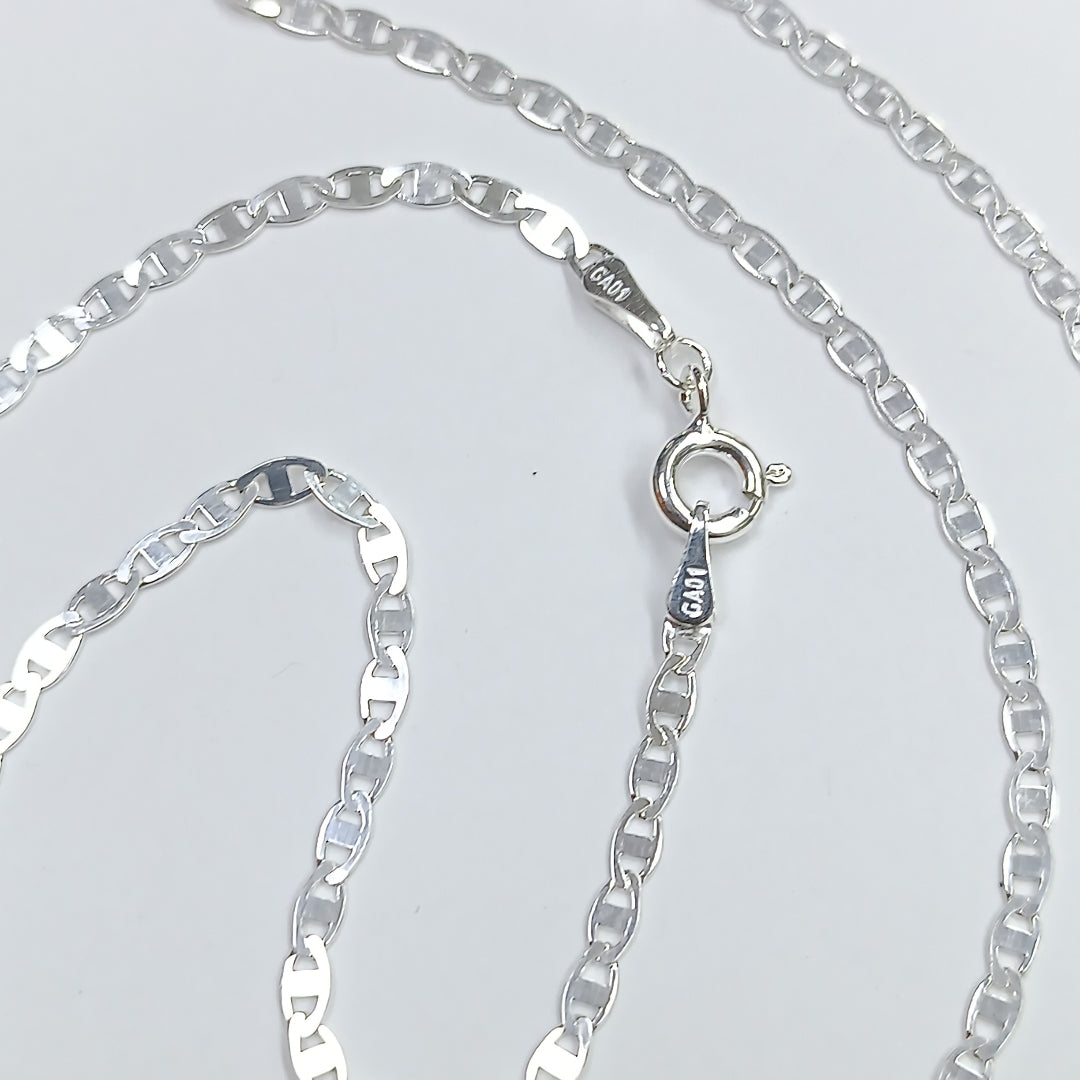 CADENA TEJIDO ESPEJO PLATA .925 55 CM 3.8 GR (NUEVO)