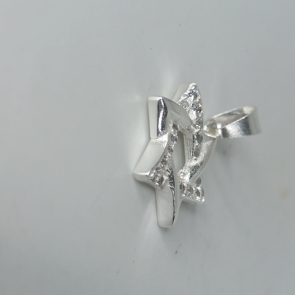 DIJE ESTRELLA DE DAVID C/CIRCONIAS PLATA .925 2.6 GR (NUEVO)