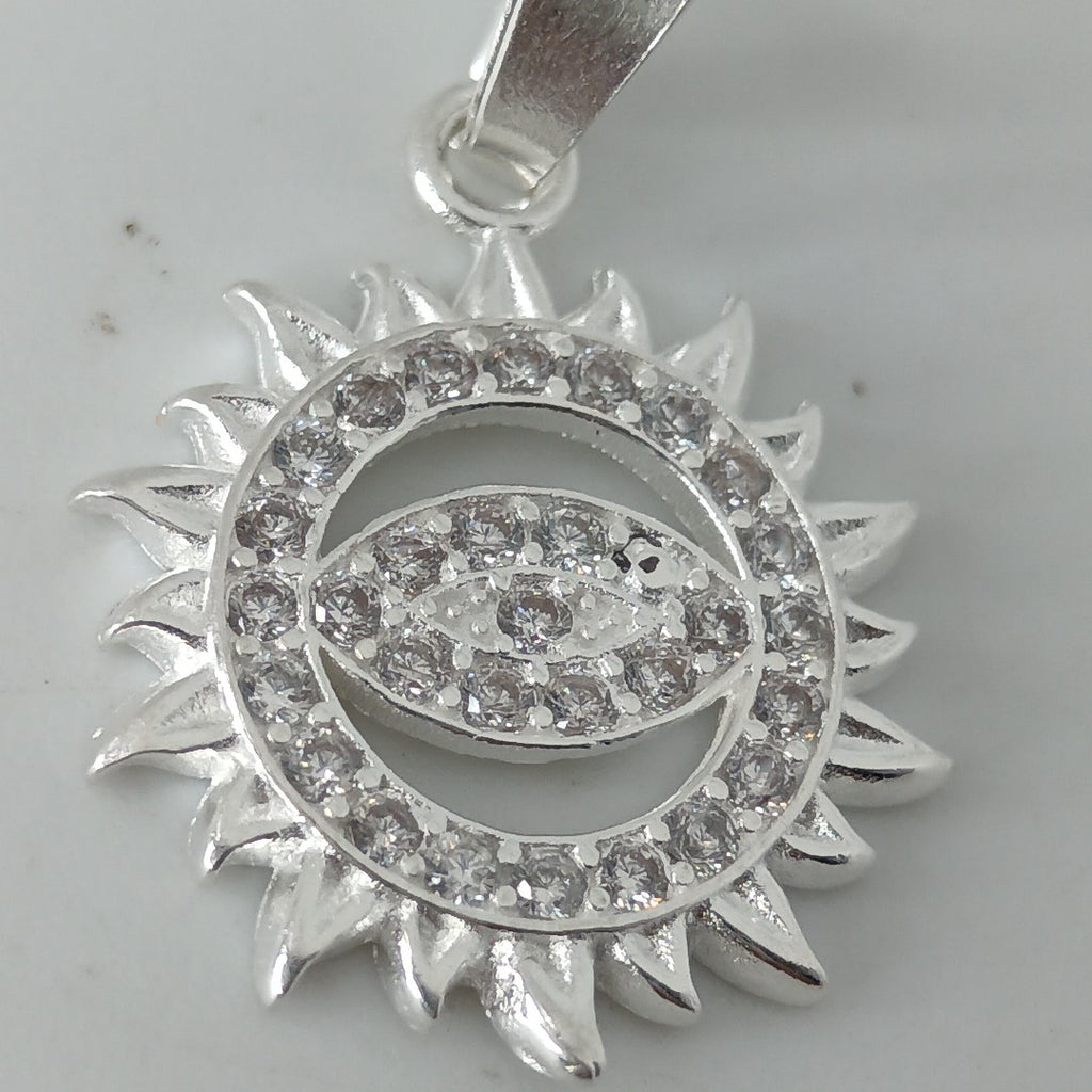 DIJE OJO MAGICO CON CIRCONIAS PLATA .925 2.1 GR (NUEVO)