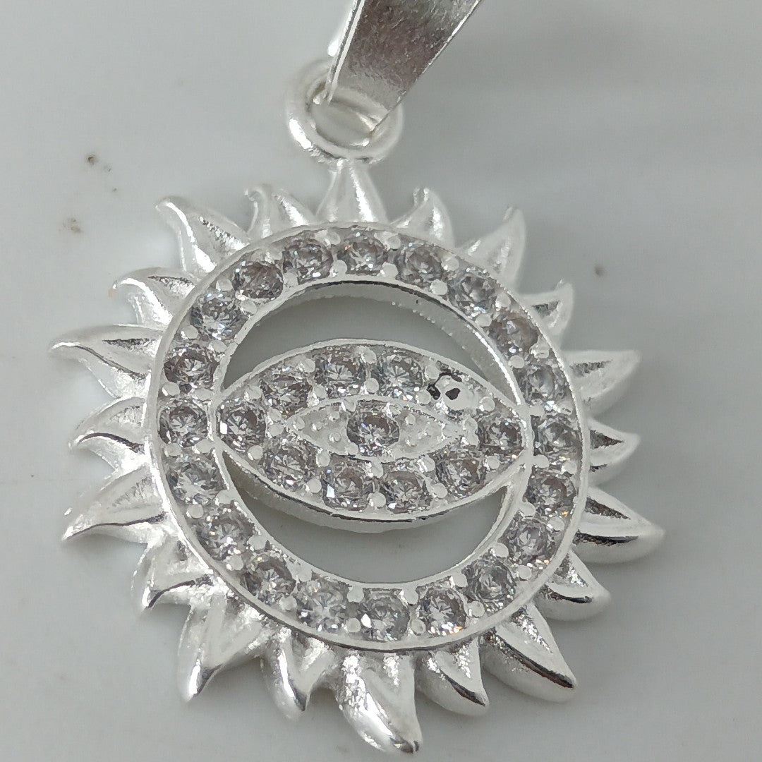 DIJE OJO MAGICO CON CIRCONIAS PLATA .925 2.1 GR (NUEVO)