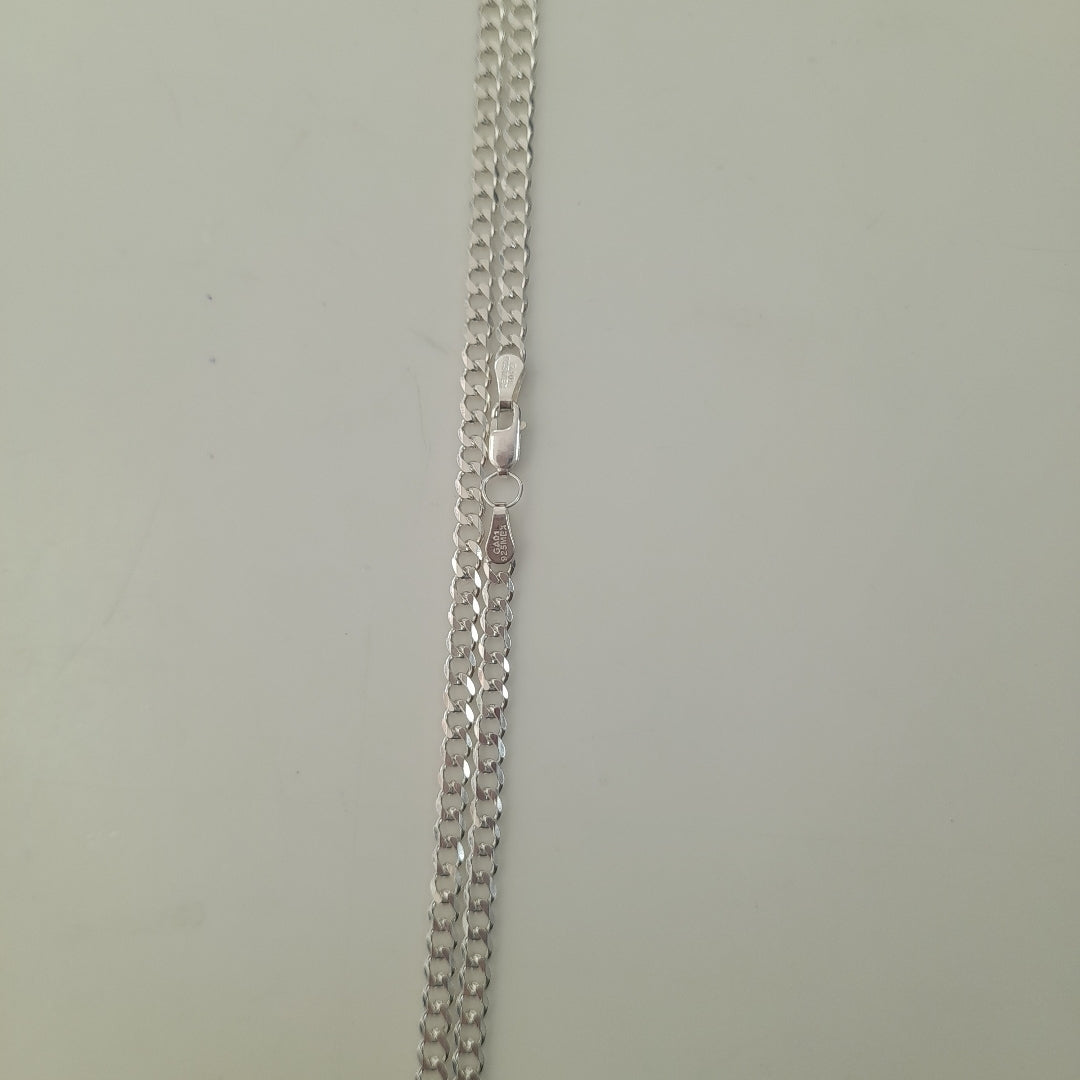 CADENA TEJIDO BARBADO PLATA .925 55 CM 12.8 GR (NUEVO)