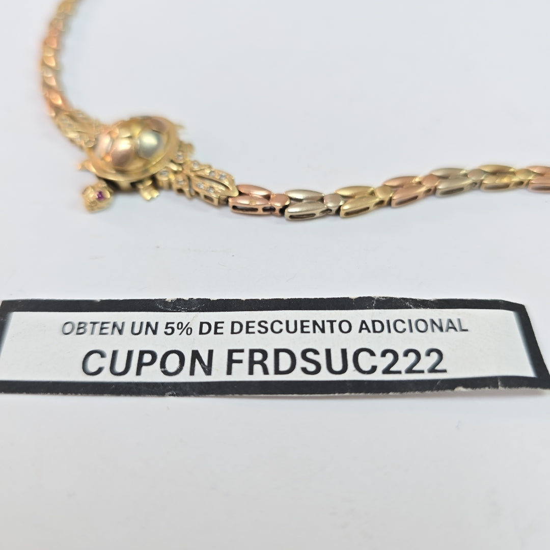 K1 13,00 GRMS 14 K ESPECIFICACIONES COMPLEMENTARIAS PULSERA TONOS CON TORTUGA (SEMINUEVO)