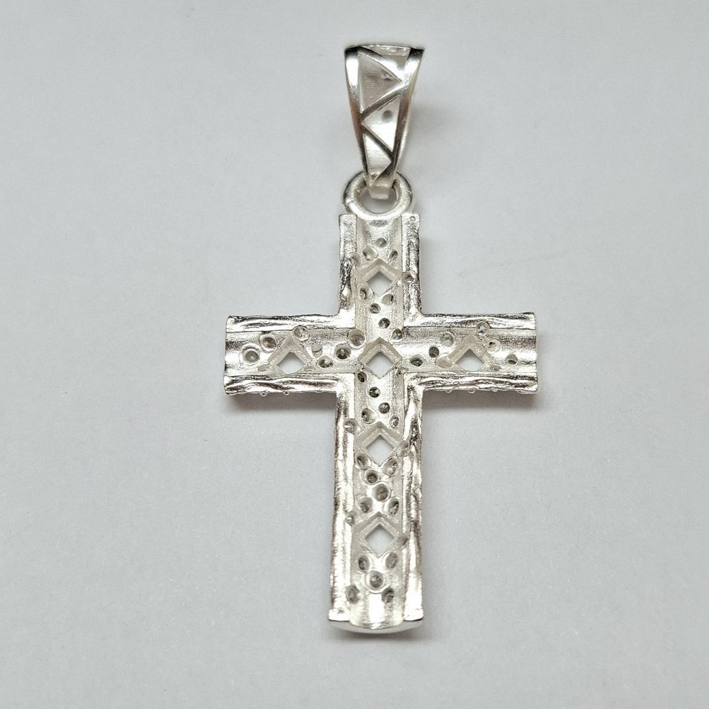 DIJE CRUZ C/CIRCONIAS PLATA .925 7.7 GR (NUEVO)