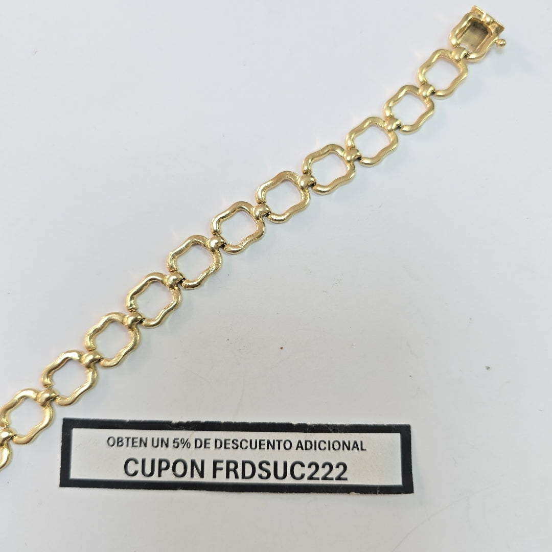K1 7,30 GRMS 14 K ESPECIFICACIONES COMPLEMENTARIAS PULSERA FORMAS CUADROS (SEMINUEVO)