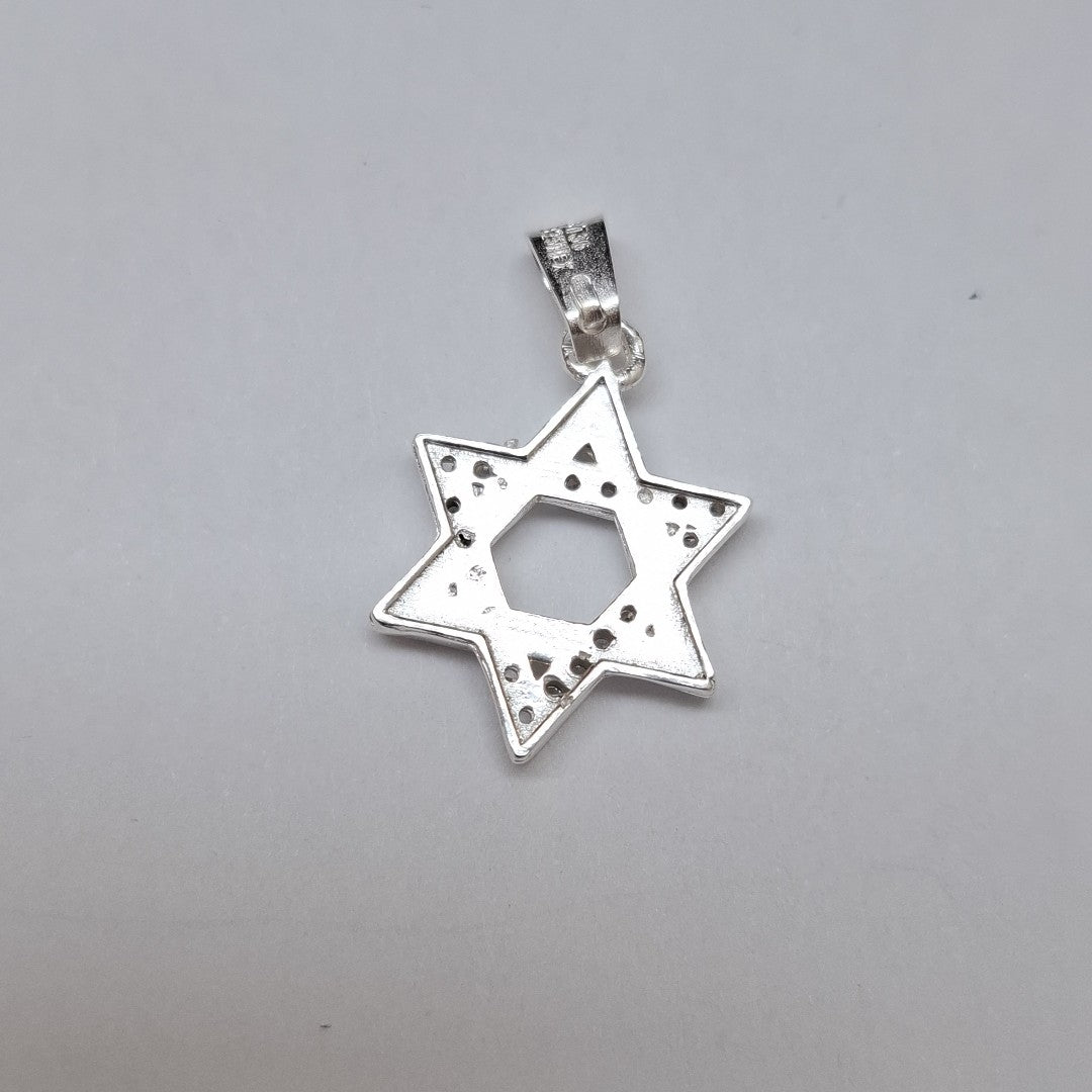 DIJE ESTRELLA DE DAVID C/CIRCONIAS PLATA .925 2.7 GR (NUEVO)