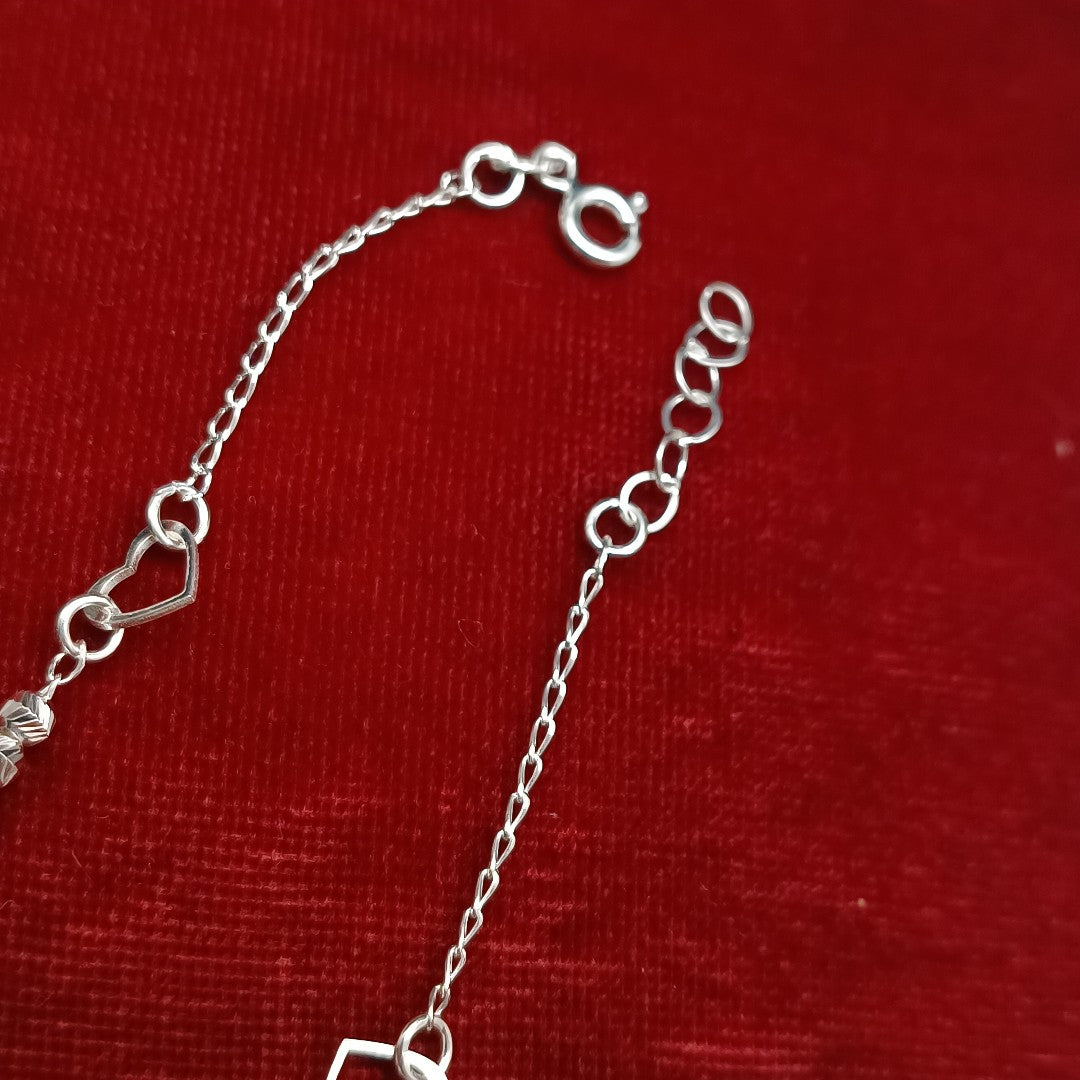 PULSERA TEJIDO LLAVE PLATA .925 18 CM 2.3 GR (NUEVO)