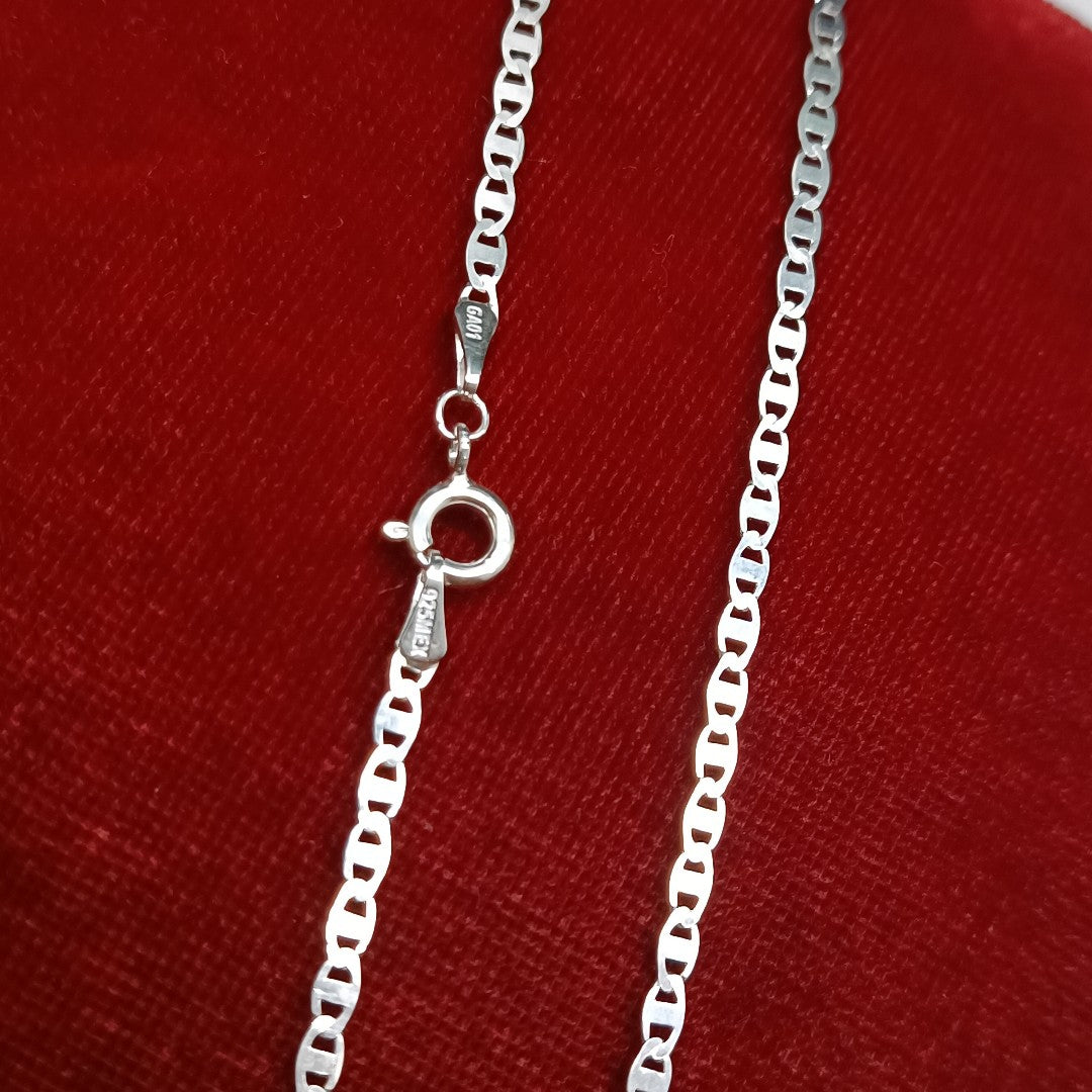 CADENA TEJIDO ESPEJO PLATA .925 55 CM 3.9 GR (NUEVO)