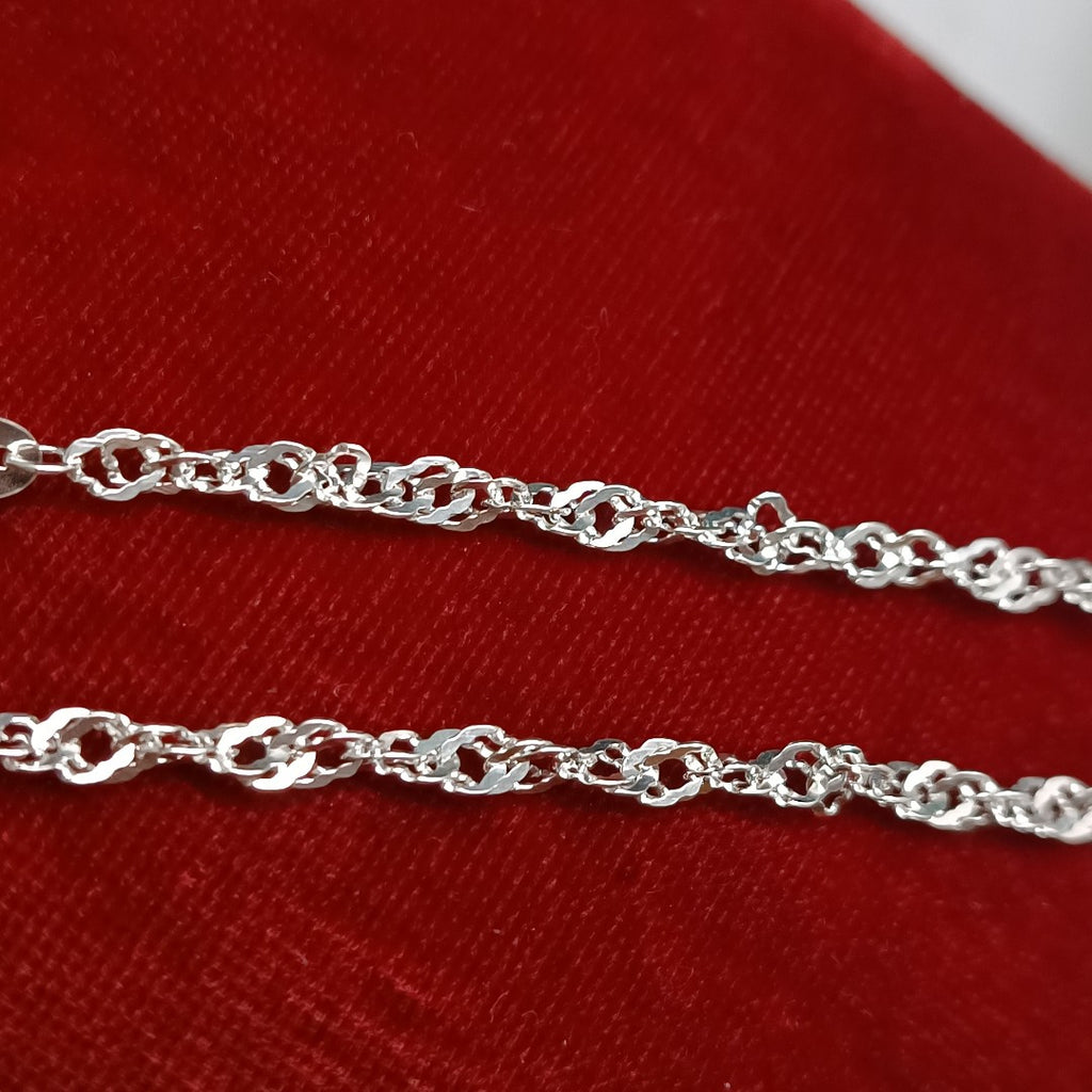 CADENA TEJIDO MEDIO TORZAL PLATA .925 55 CM 6 GR (NUEVO)