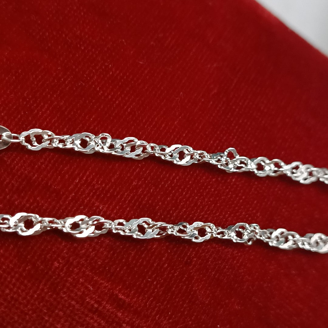 CADENA TEJIDO MEDIO TORZAL PLATA .925 55 CM 6 GR (NUEVO)