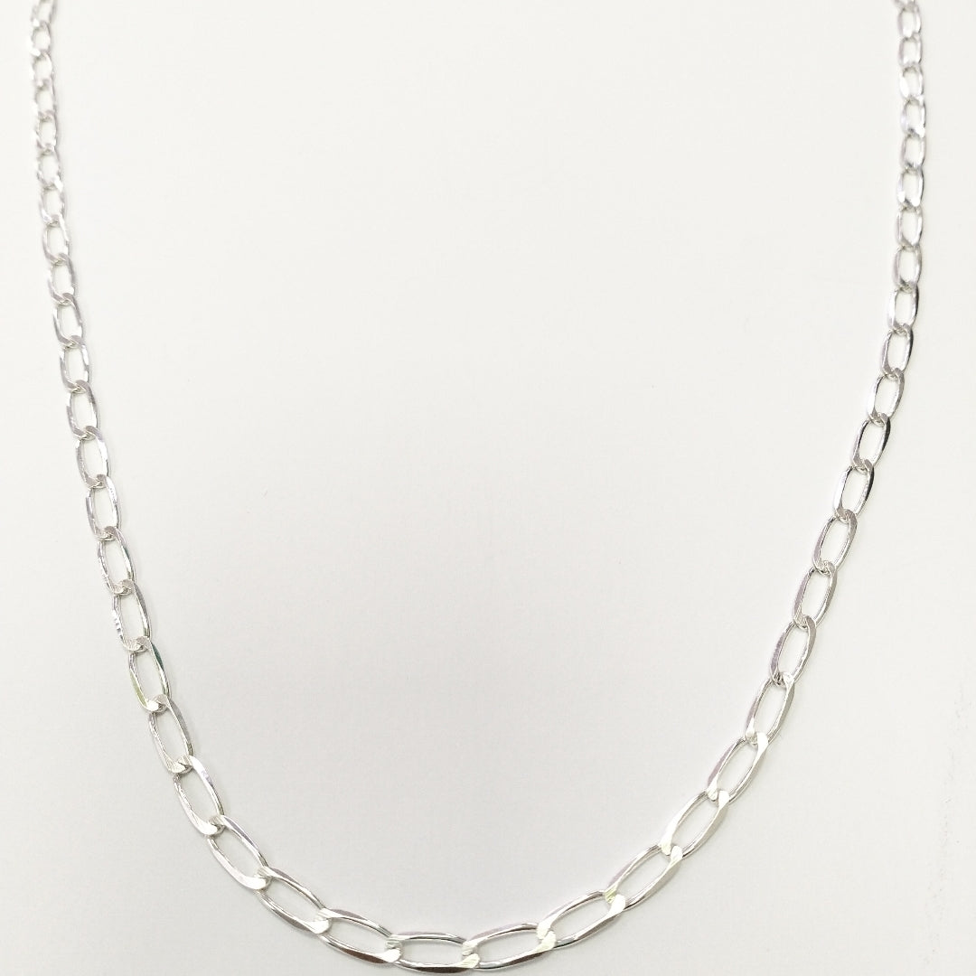 CADENA TEJIDO ESLABONES PLATA .925 55 CM 9.8 GR (NUEVO)