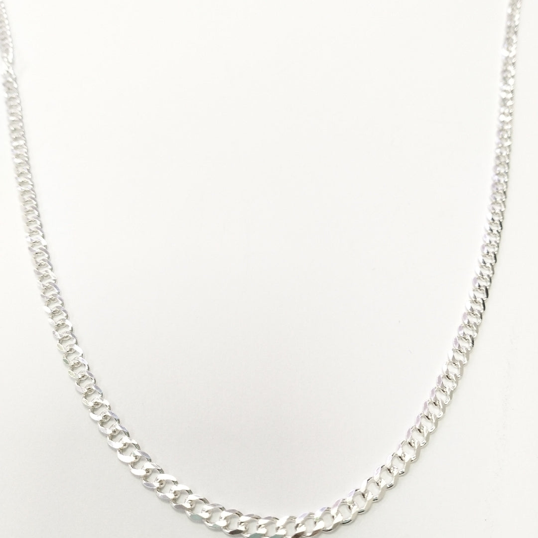CADENA TEJIDO BARBADO PLATA .925 60 CM 13 GR (NUEVO)