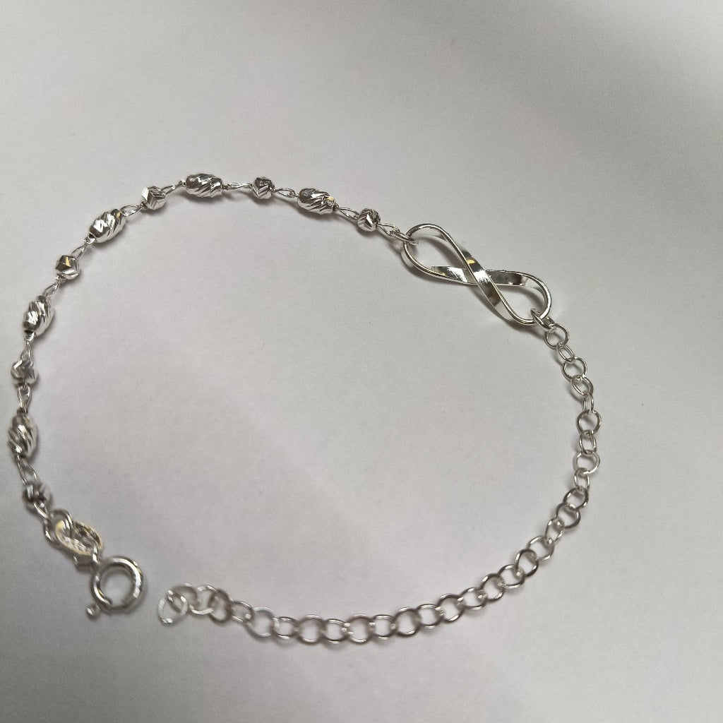 PULSERA TEJIDO INFINITO PLATA .925 18 CM 2.2 GR (NUEVO)