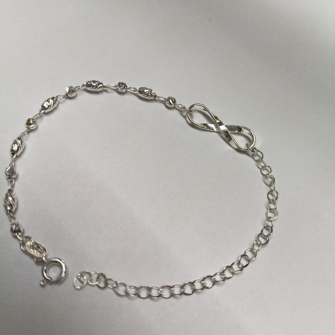 PULSERA TEJIDO INFINITO PLATA .925 18 CM 2.2 GR (NUEVO)