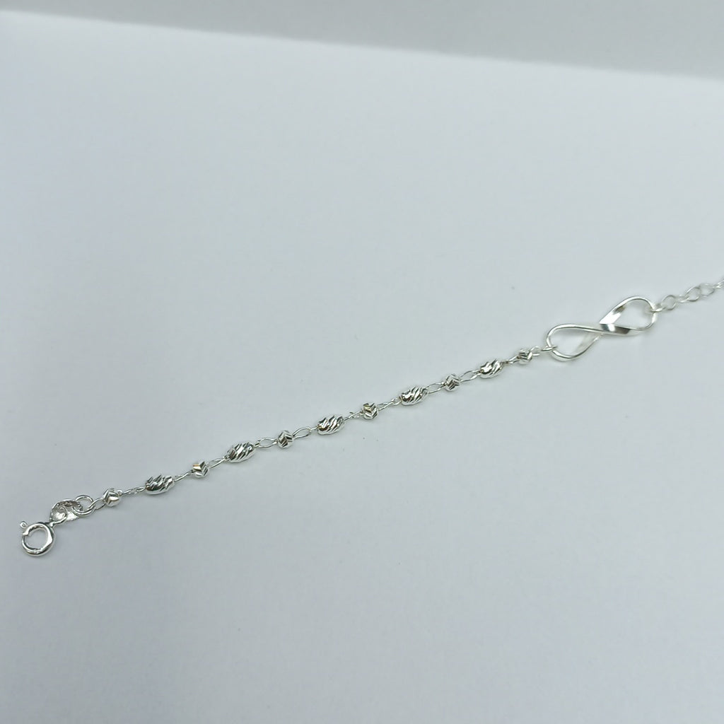 PULSERA TEJIDO INFINITO PLATA .925 18 CM 2.2 GR (NUEVO)